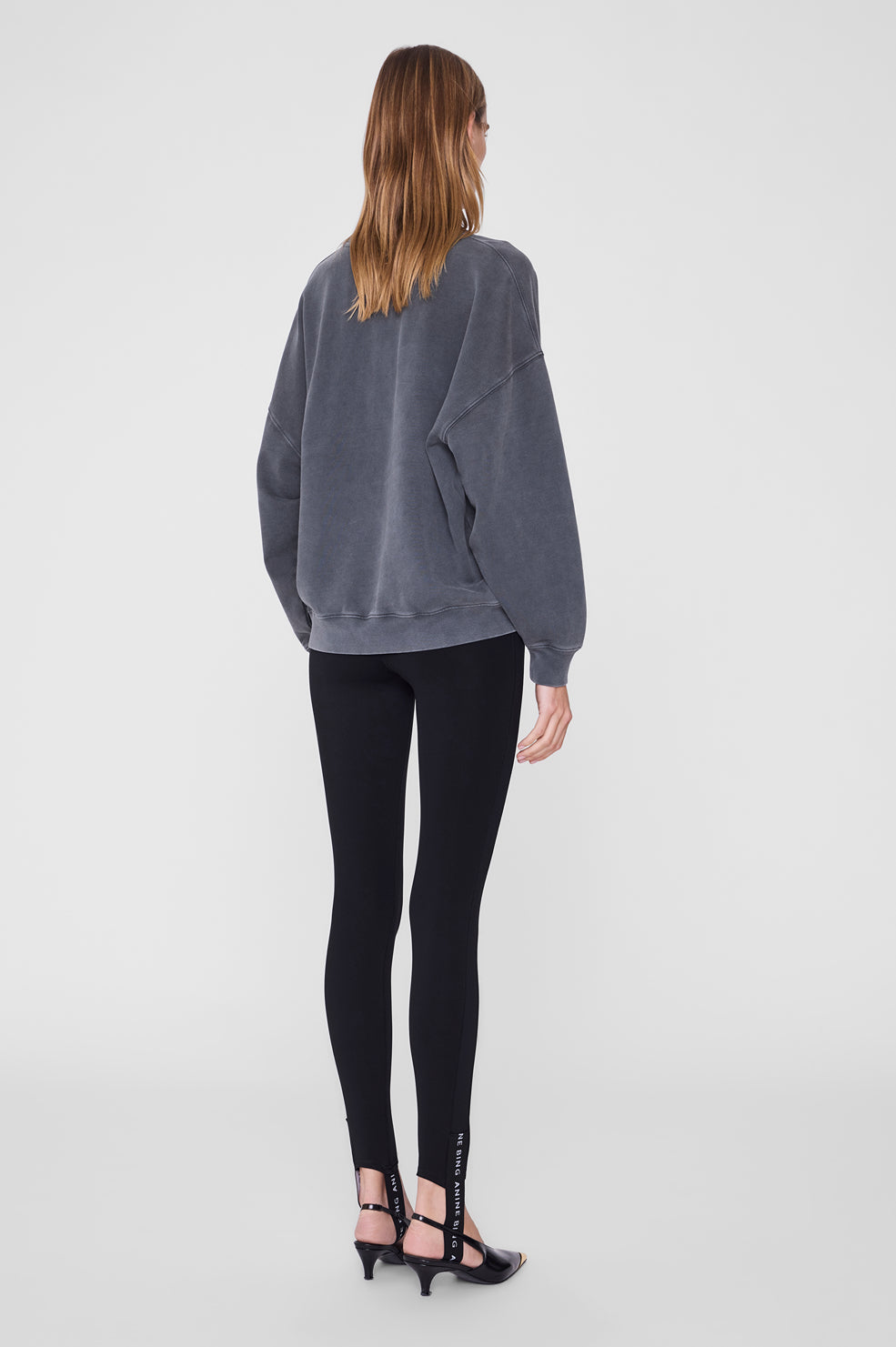 Anine Bing | Miles Sweatshirt Sport Club - Washed Black
