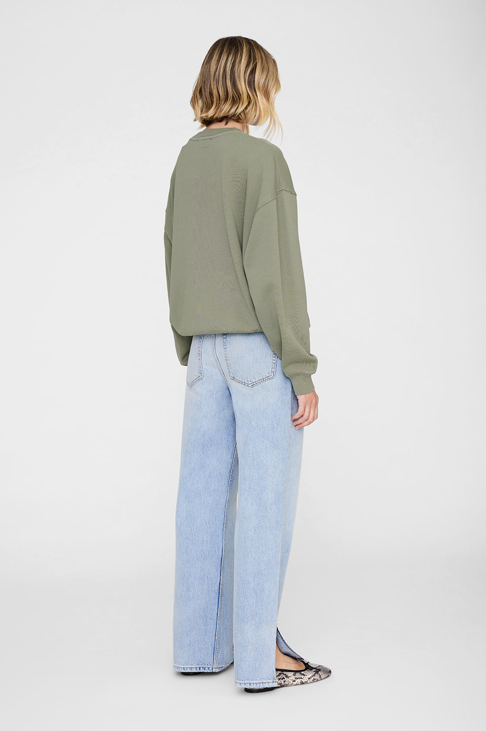 Anine Bing | Trenton Sweatshirt Bing - Washed Olive