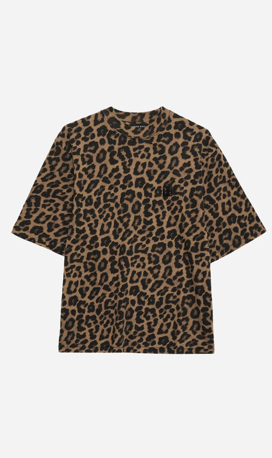 Anine Bing | Avi Tee - Black & Brown Leopard