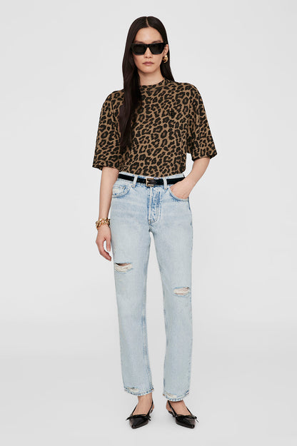 Anine Bing | Avi Tee - Black & Brown Leopard