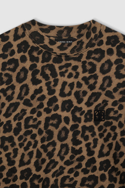Anine Bing | Avi Tee - Black & Brown Leopard