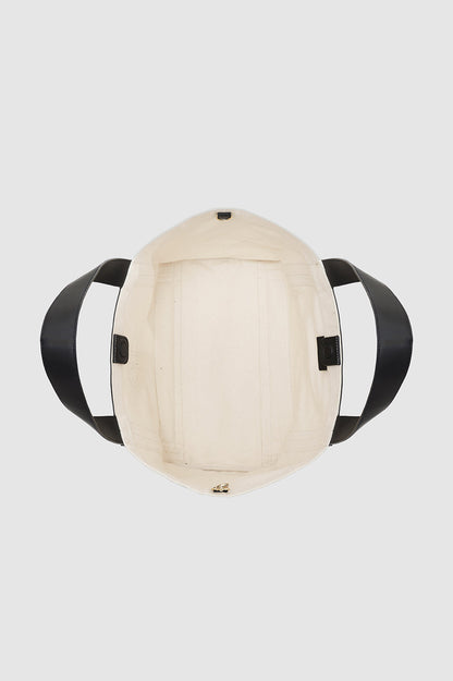 Anine Bing | Cara Tote - Natural Canvas With Black
