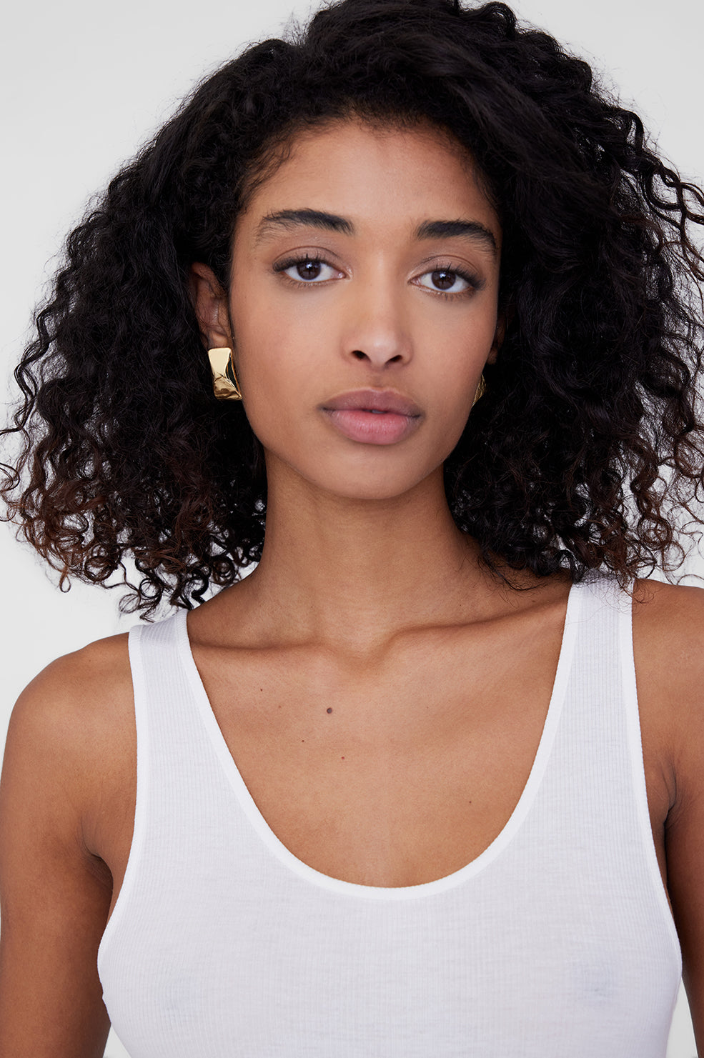 Anine Bing | Curved Rectangle Earrings - Gold