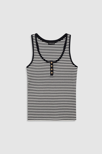 Anine Bing | Alessia Tank - Cream & Black Stripe