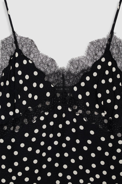 Anine Bing | Amelie Camisole - Black & White Dot Jacquard