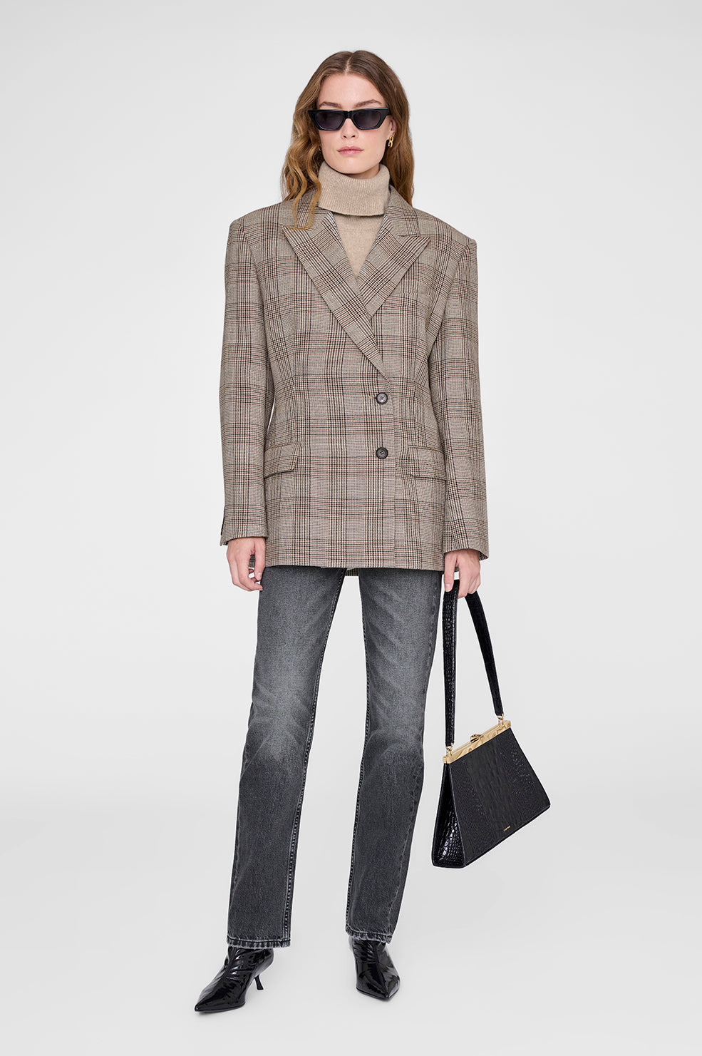 Anine Bing | Aretha Blazer - Brown Plaid