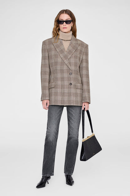 Anine Bing | Aretha Blazer - Brown Plaid