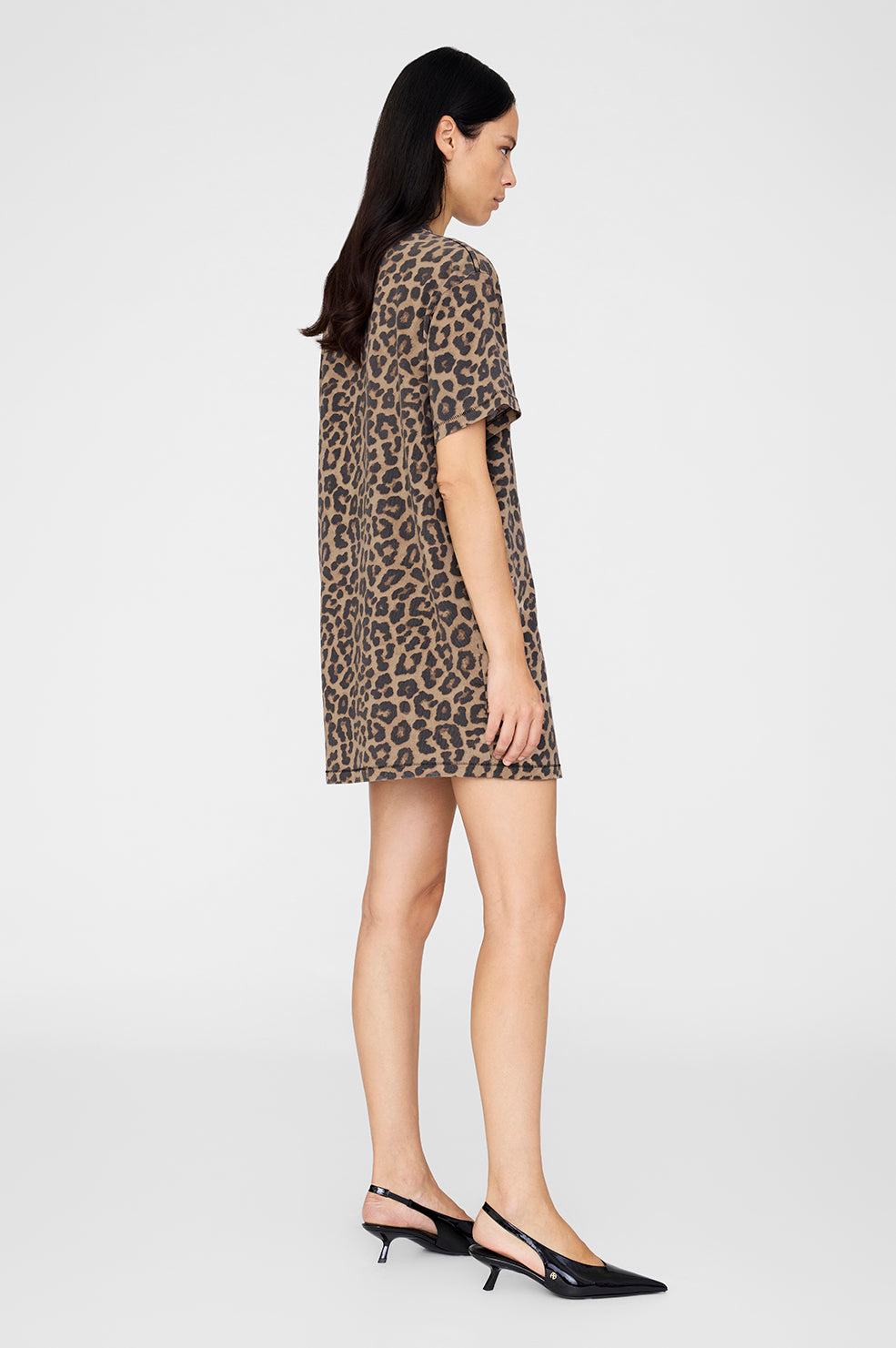 Anine Bing | Beth Mini Dress - Black & Brown Leopard