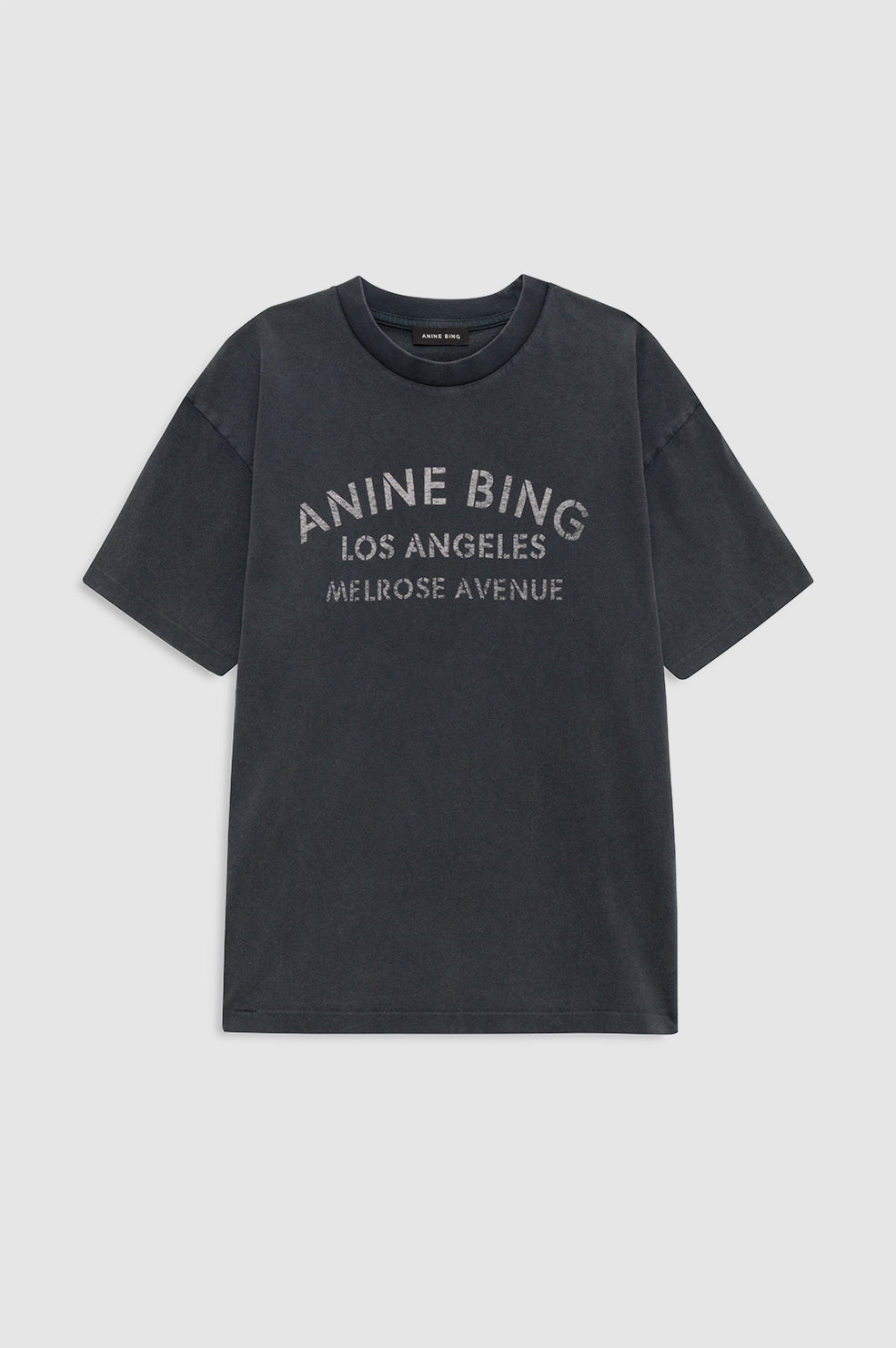 Anine Bing | Cade Tee Melrose Stencil - Washed Black
