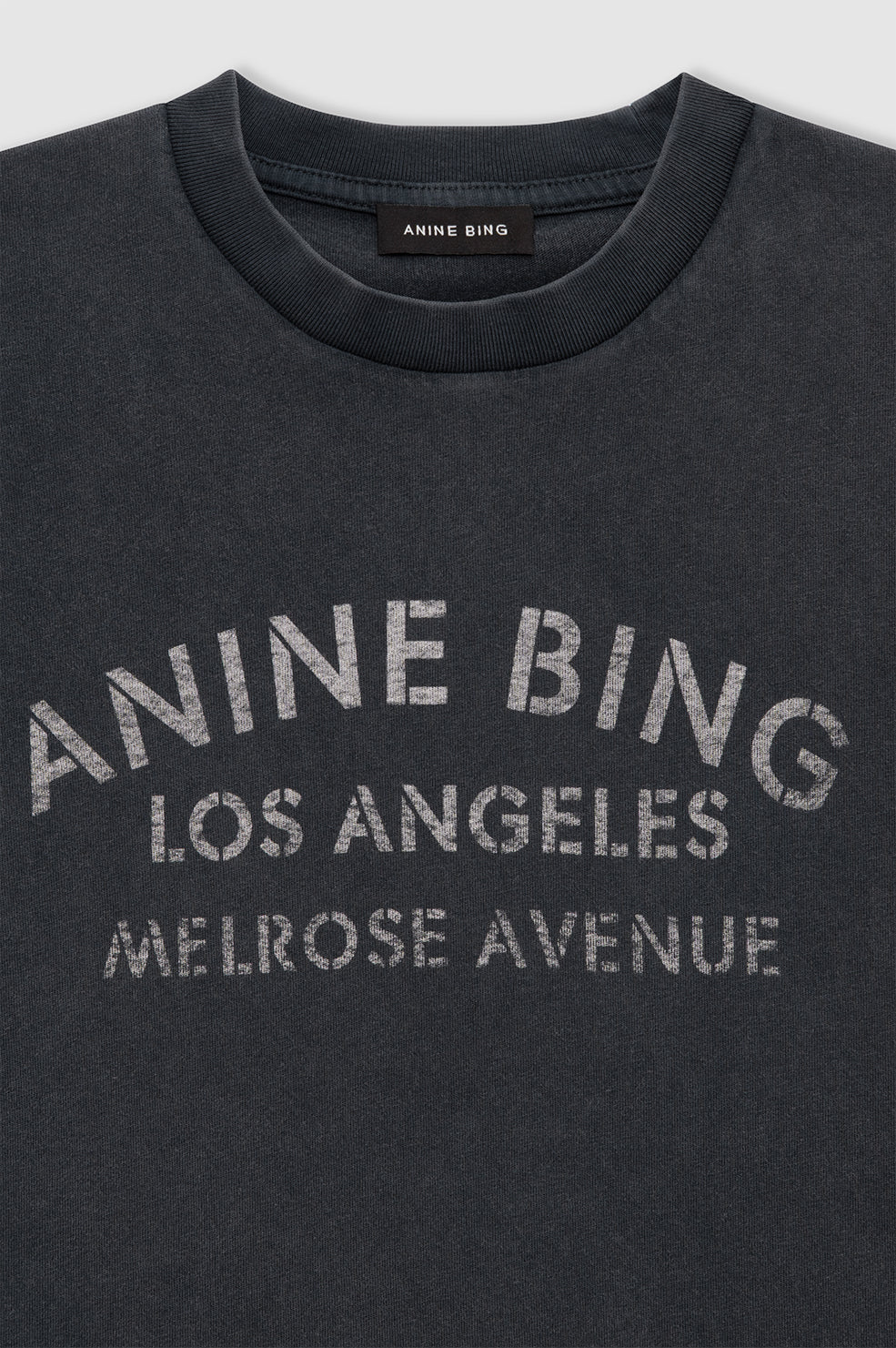 Anine Bing | Cade Tee Melrose Stencil - Washed Black