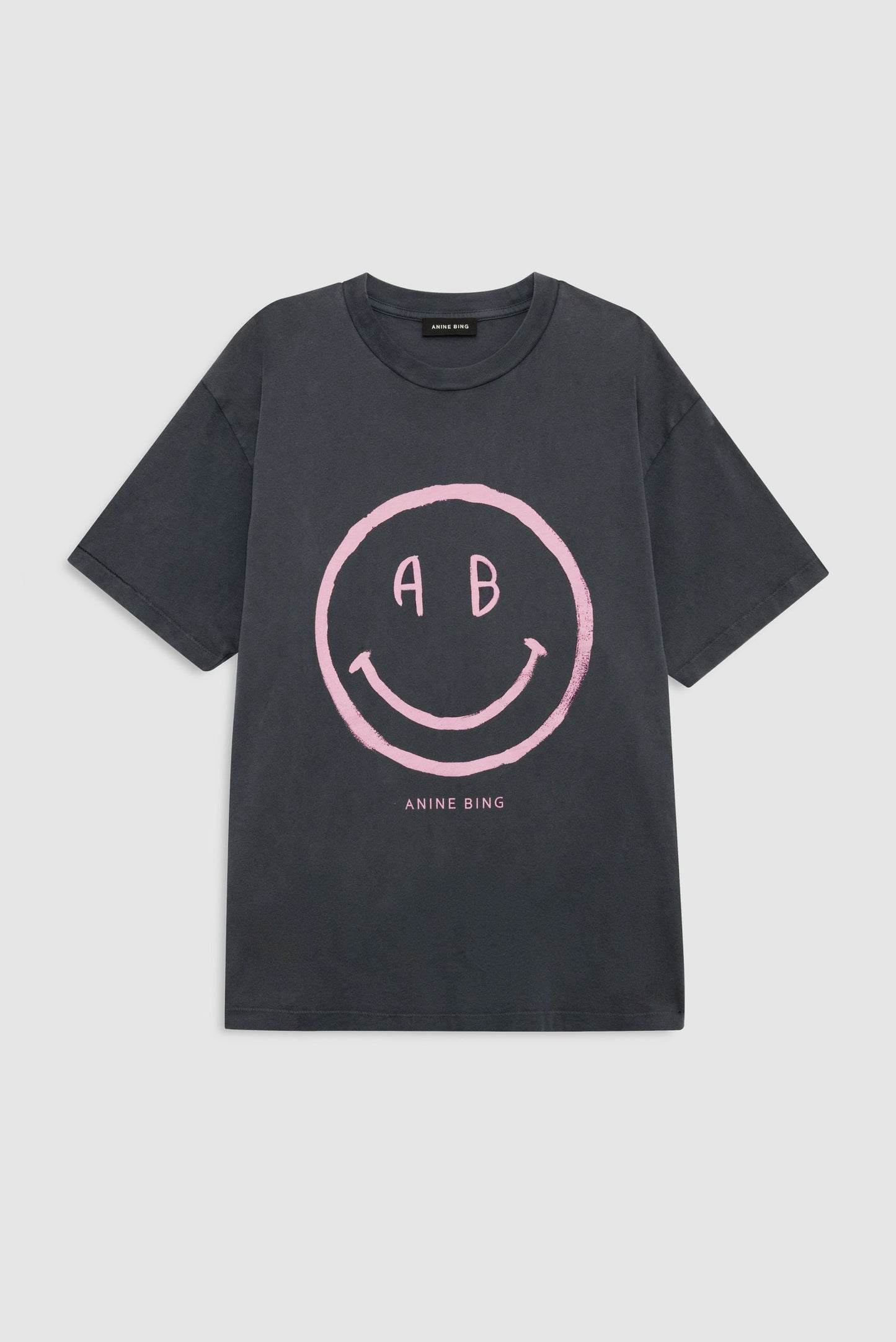 Anine Bing | Cade Tee Smiley - Washed Grey