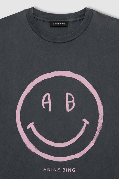 Anine Bing | Cade Tee Smiley - Washed Grey