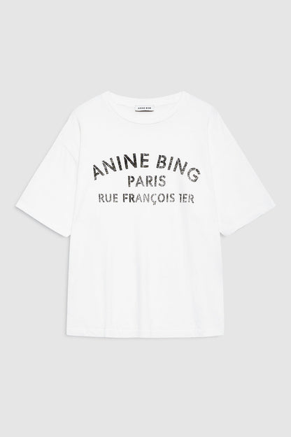 Anine Bing | Cohen Tee Paris Stencil - Ivory