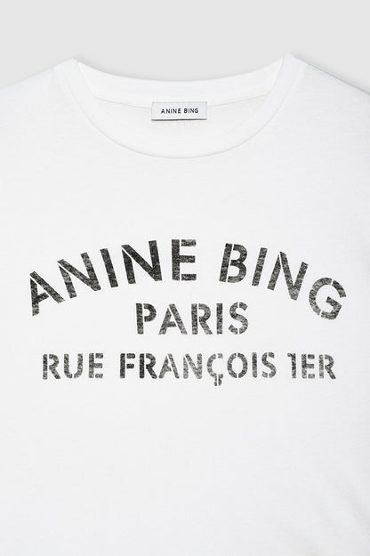 Anine Bing | Cohen Tee Paris Stencil - Ivory