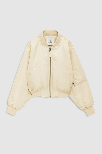 Anine Bing | Cropped Leon Bomber - Butter Yellow