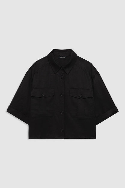 Anine Bing | Edith Shirt - Black Linen Blend