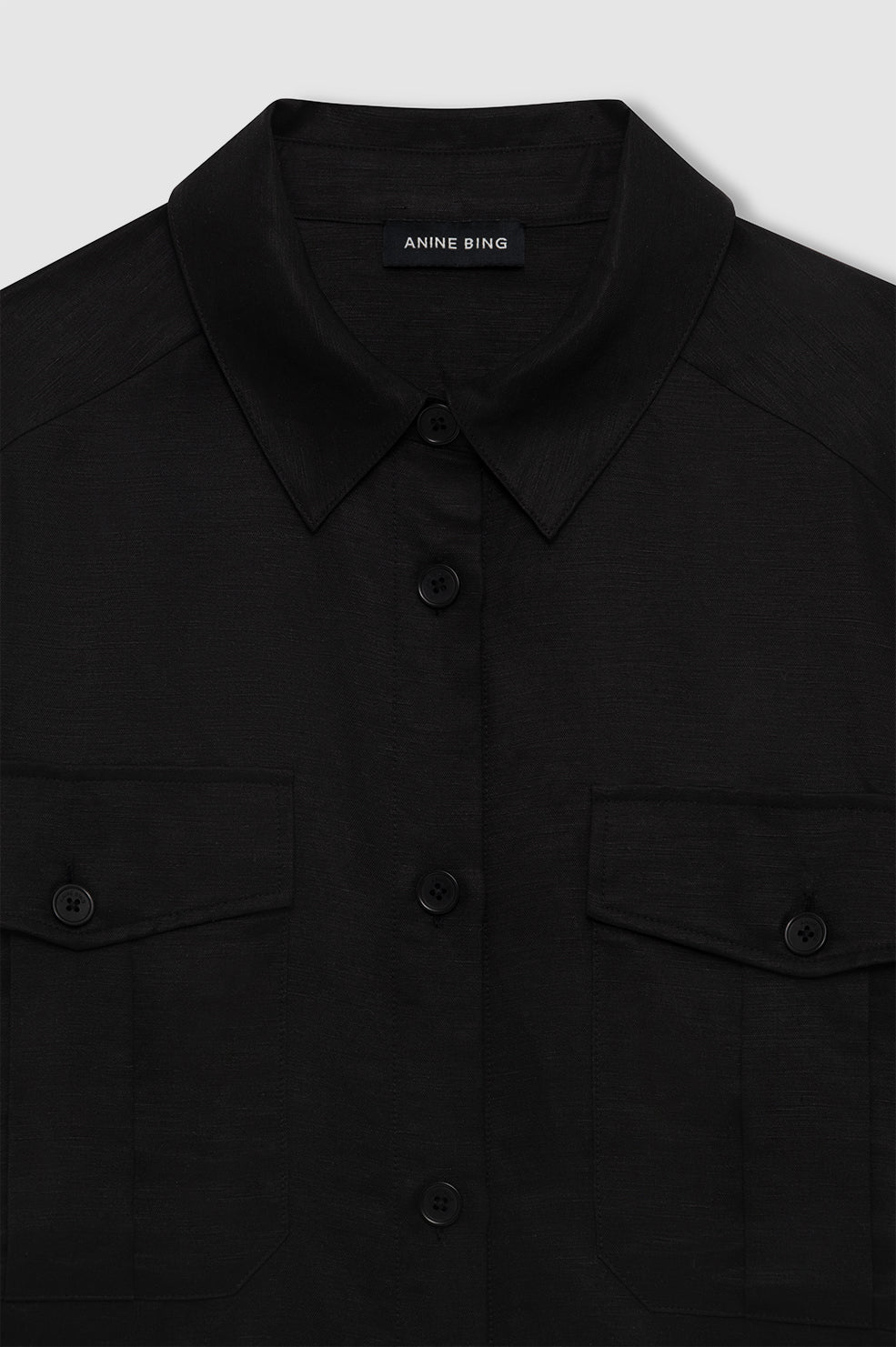 Anine Bing | Edith Shirt - Black Linen Blend