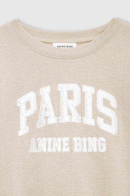 Anine Bing | Harry Shrunken Sweatshirt Paris - Beige