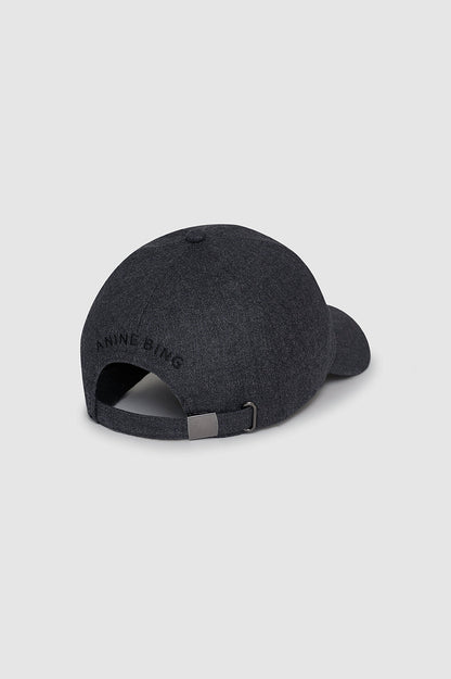 Anine Bing | Jeremy Baseball Cap AB - Dark Heather Grey Wool