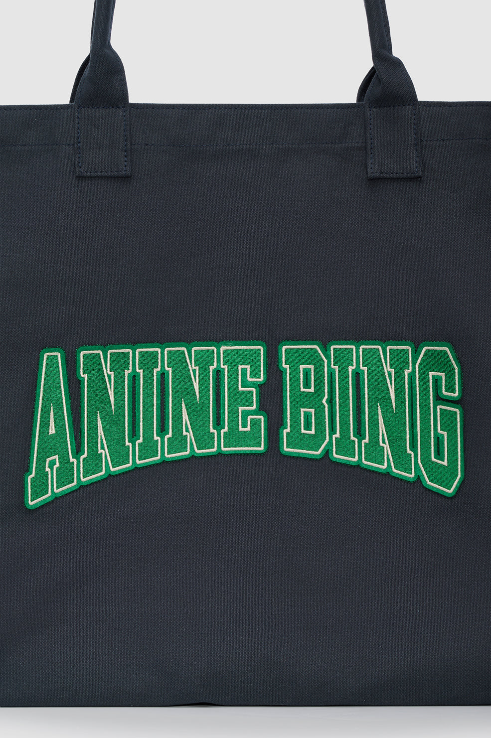 Anine Bing | Leo Canvas Tote - Washed Black & Green