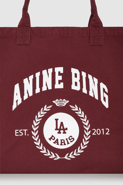 Anine Bing | Leo Canvas Tote Collegiate - Fig