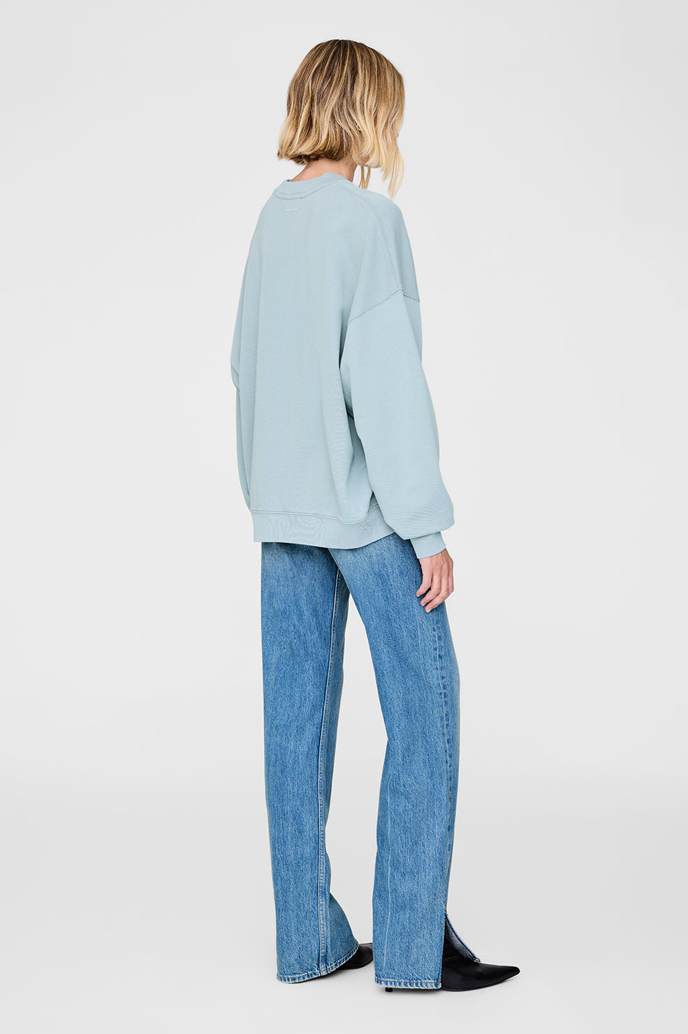 Anine Bing | Miles Oversized Sweatshirt Letterman - Pastel Blue