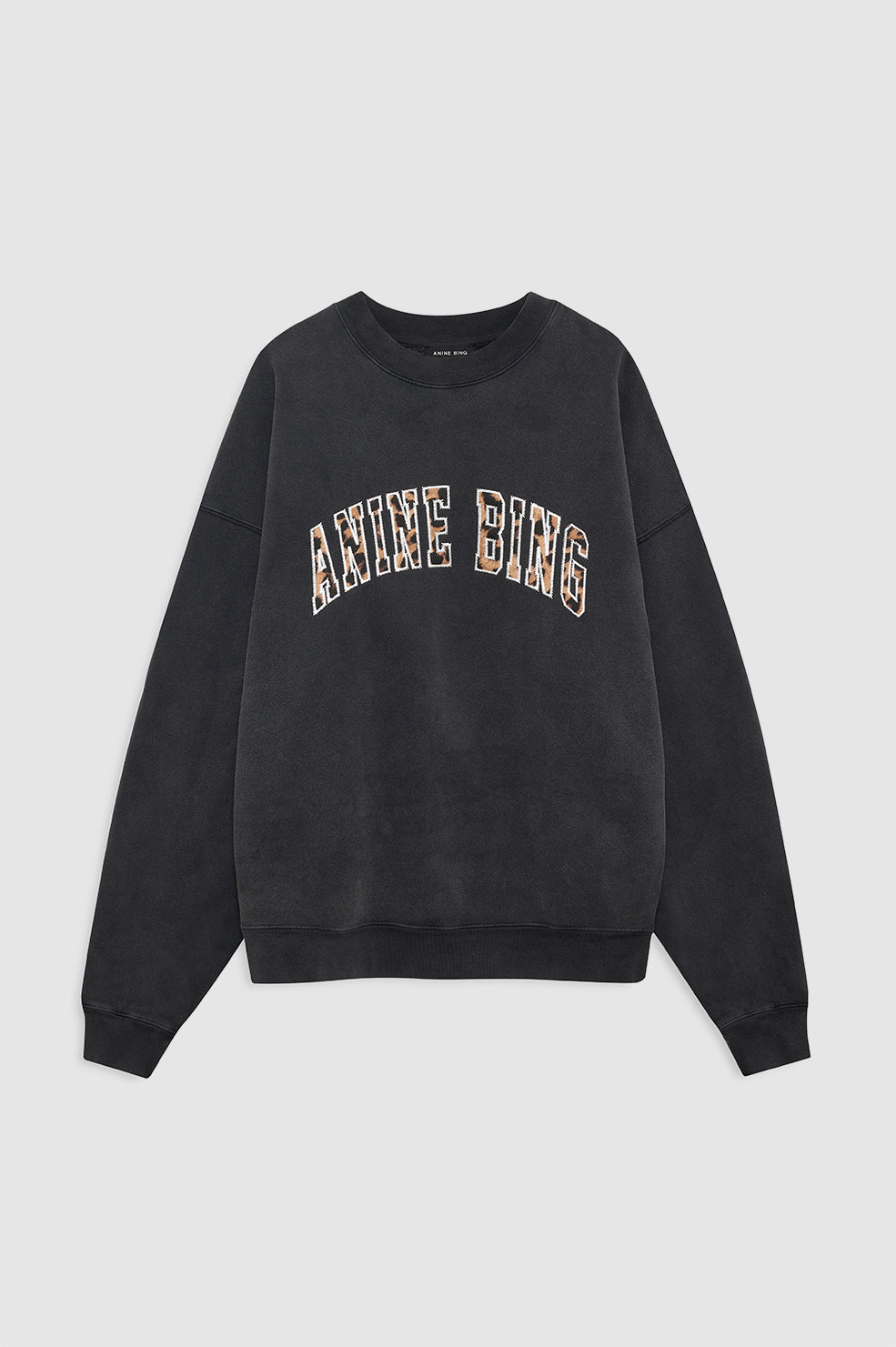 Anine Bing | Miles Sweatshirt AB Leopard - Washed Black