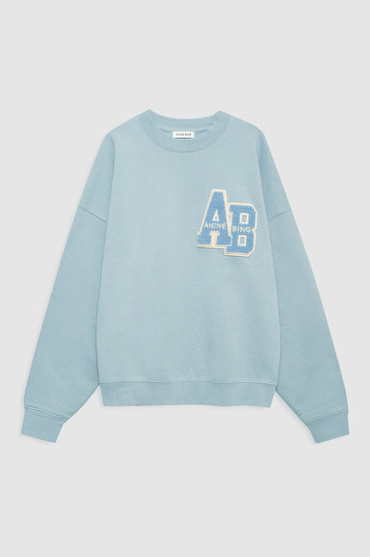 Anine Bing | Miles Oversized Sweatshirt Letterman - Pastel Blue