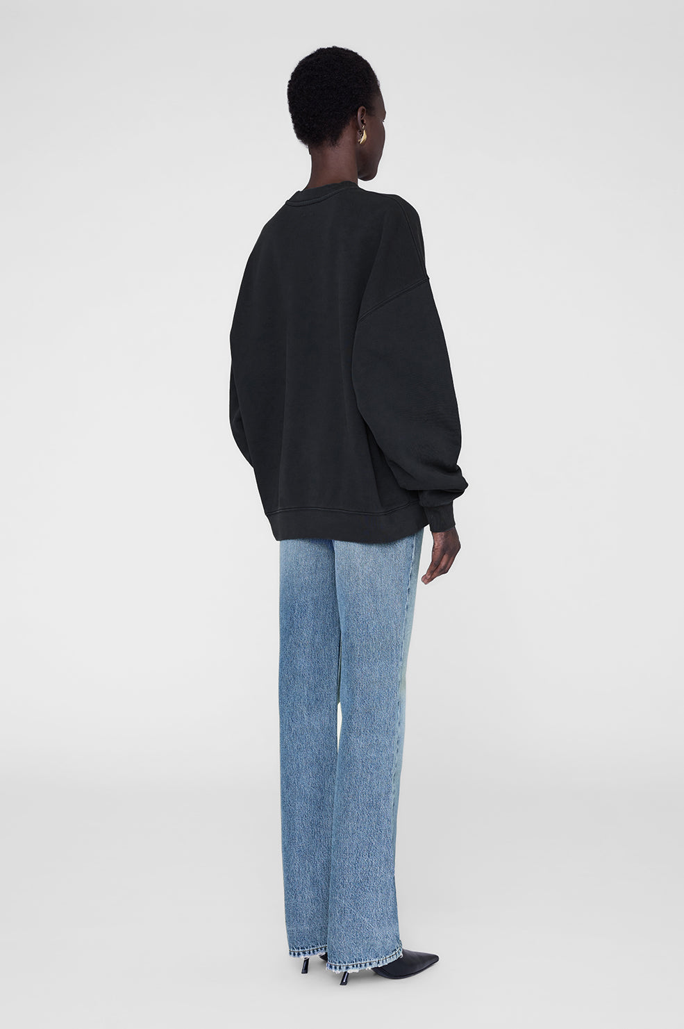 Anine Bing | Miles Sweatshirt Chenille Signature - Black