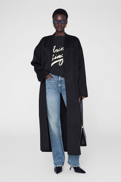 Anine Bing | Miles Sweatshirt Chenille Signature - Black