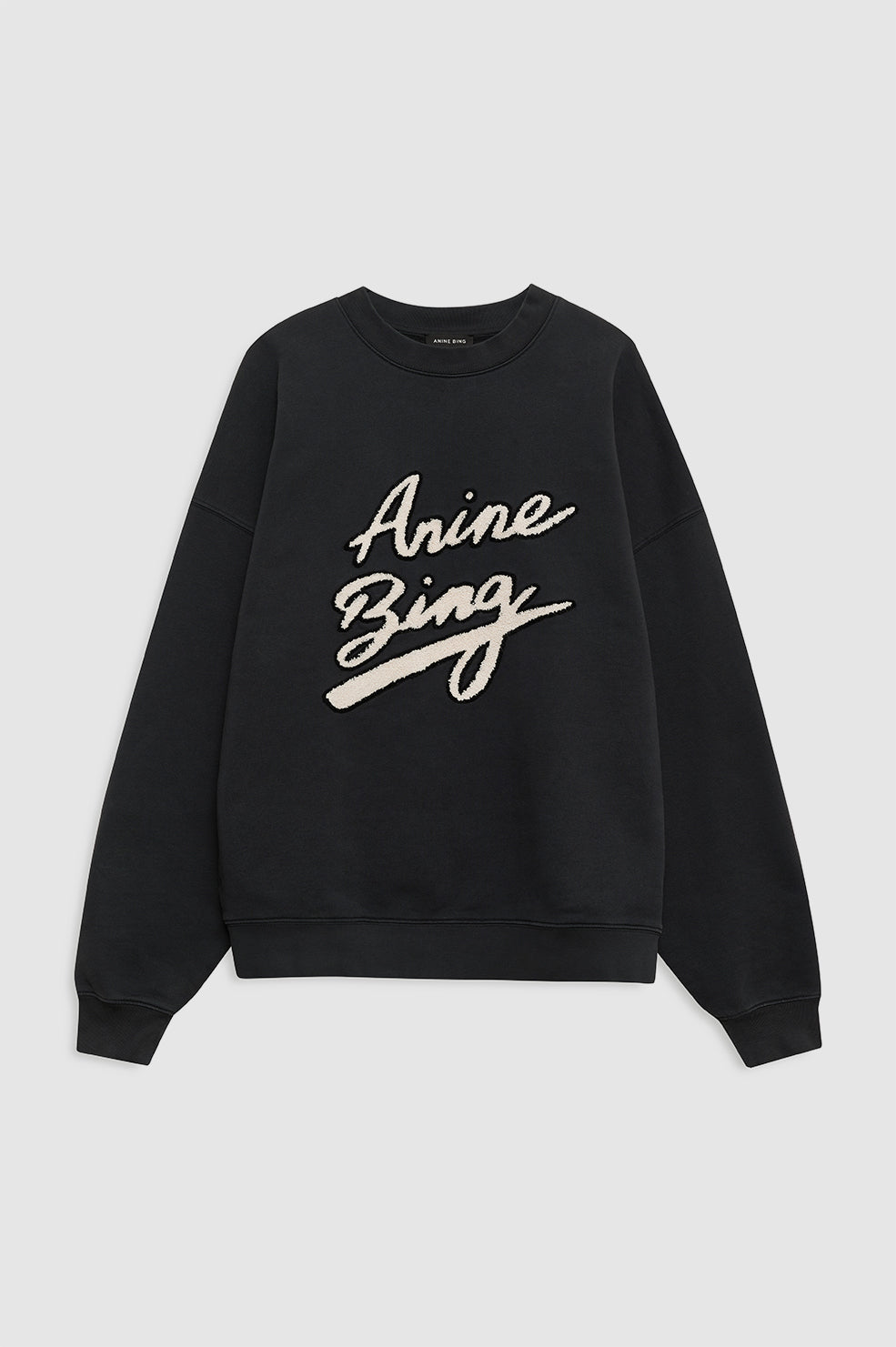 Anine Bing | Miles Sweatshirt Chenille Signature - Black