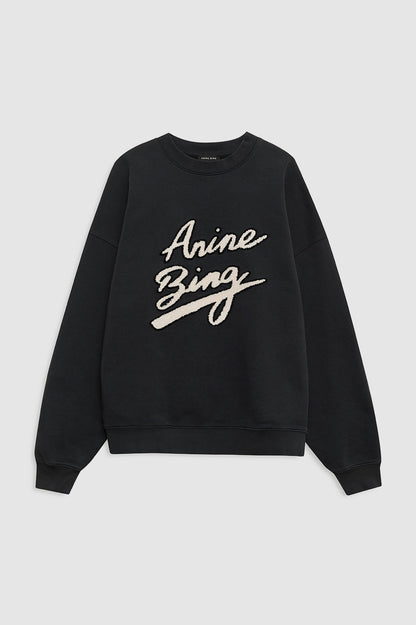 Anine Bing | Miles Sweatshirt Chenille Signature - Black