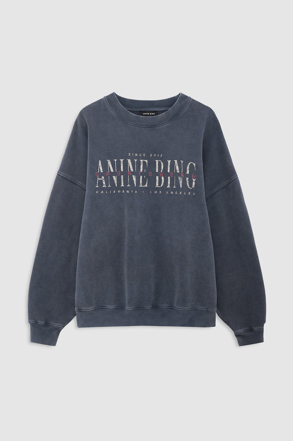 Anine Bing | Miles Sweatshirt Sport Club - Washed Black