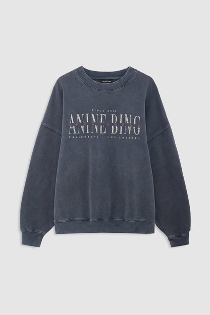 Anine Bing | Miles Sweatshirt Sport Club - Washed Black