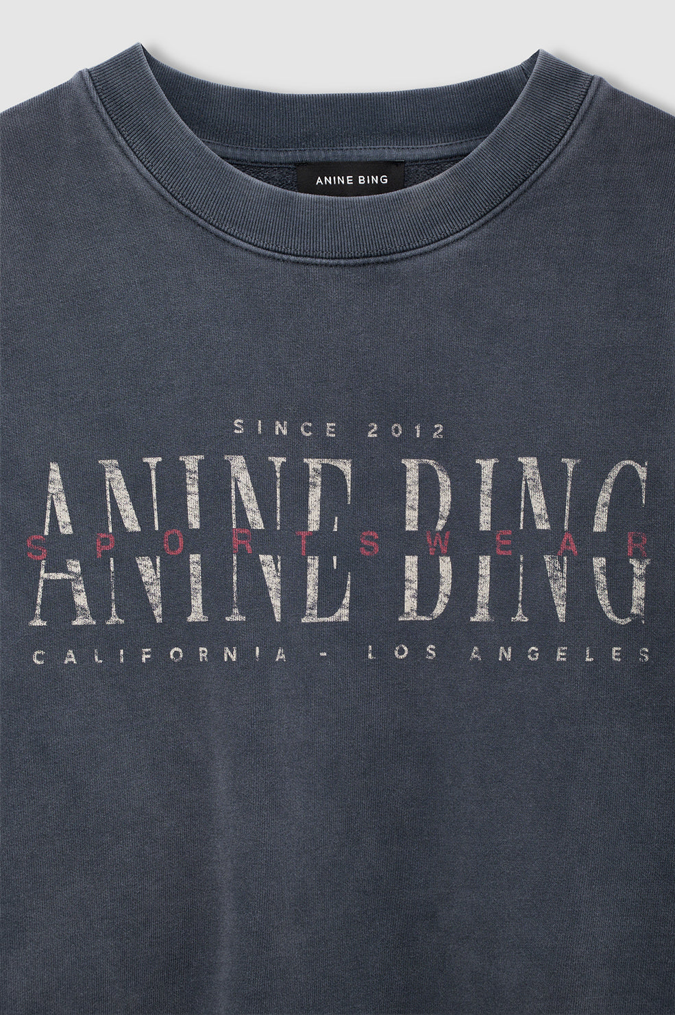 Anine Bing | Miles Sweatshirt Sport Club - Washed Black
