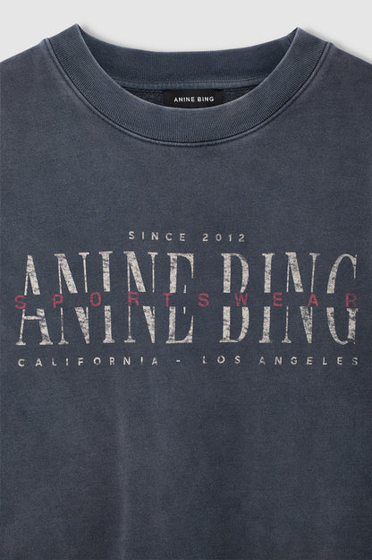 Anine Bing | Miles Sweatshirt Sport Club - Washed Black