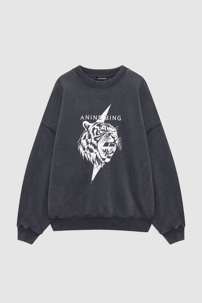Anine Bing | Miles Sweatshirt Tiger - Vintage Black