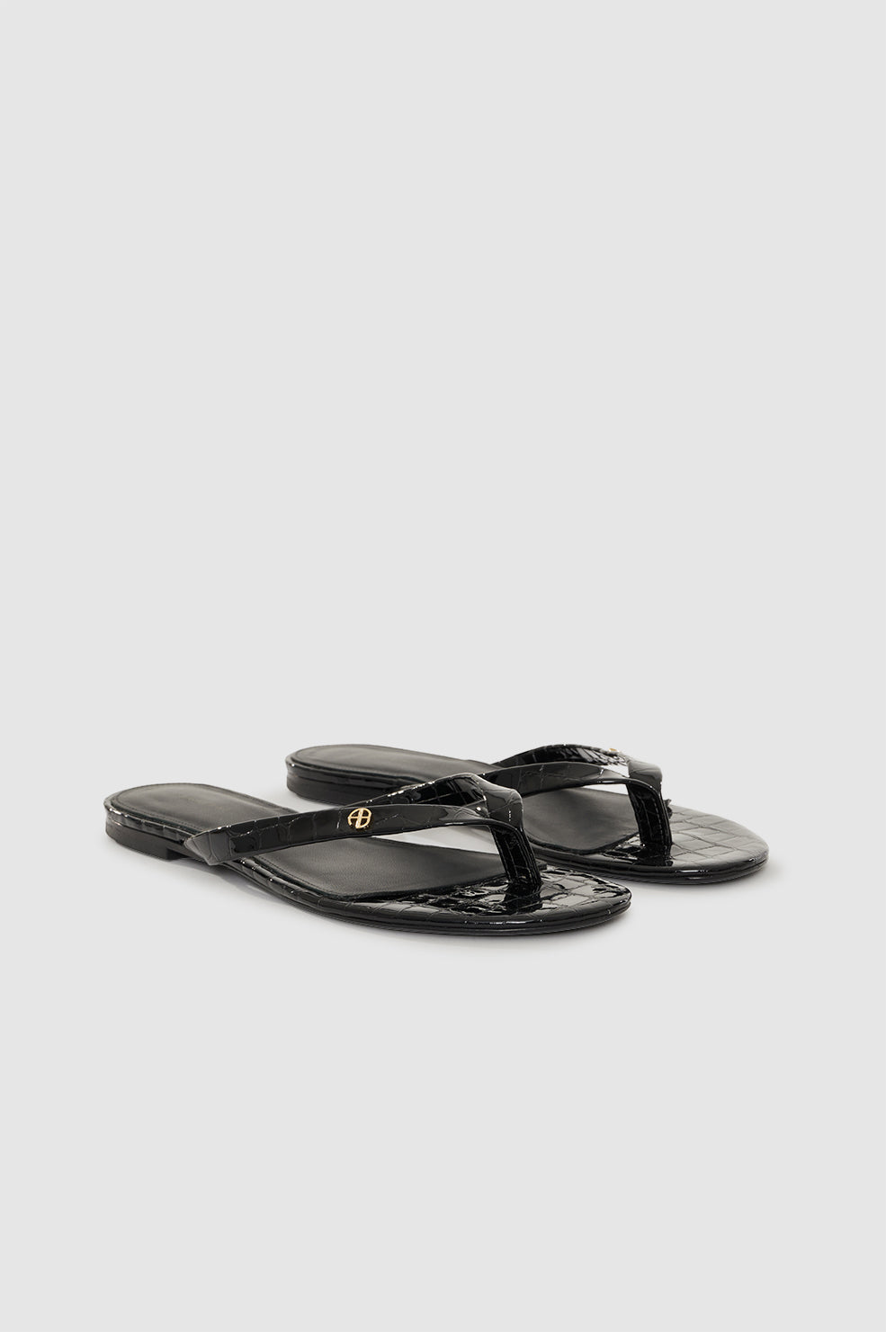 Anine Bing | Noelle Thong Sandals - Embossed Black