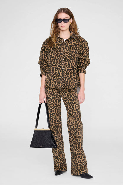 Anine Bing | Paxton Shirt - Black & Brown Leopard