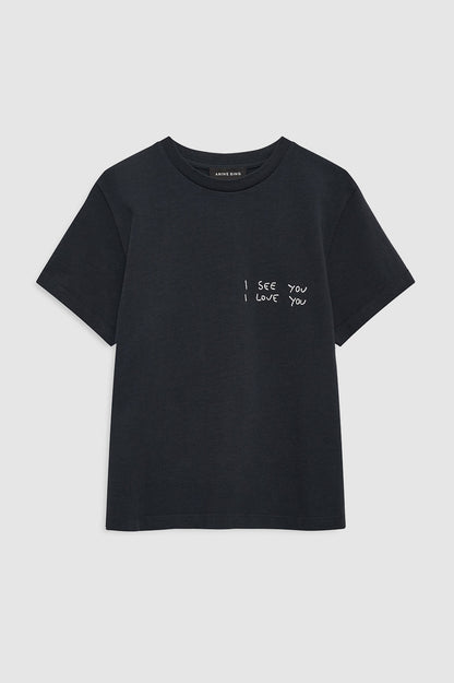 Anine Bing | Shelley Tee I See You I Love You - Black