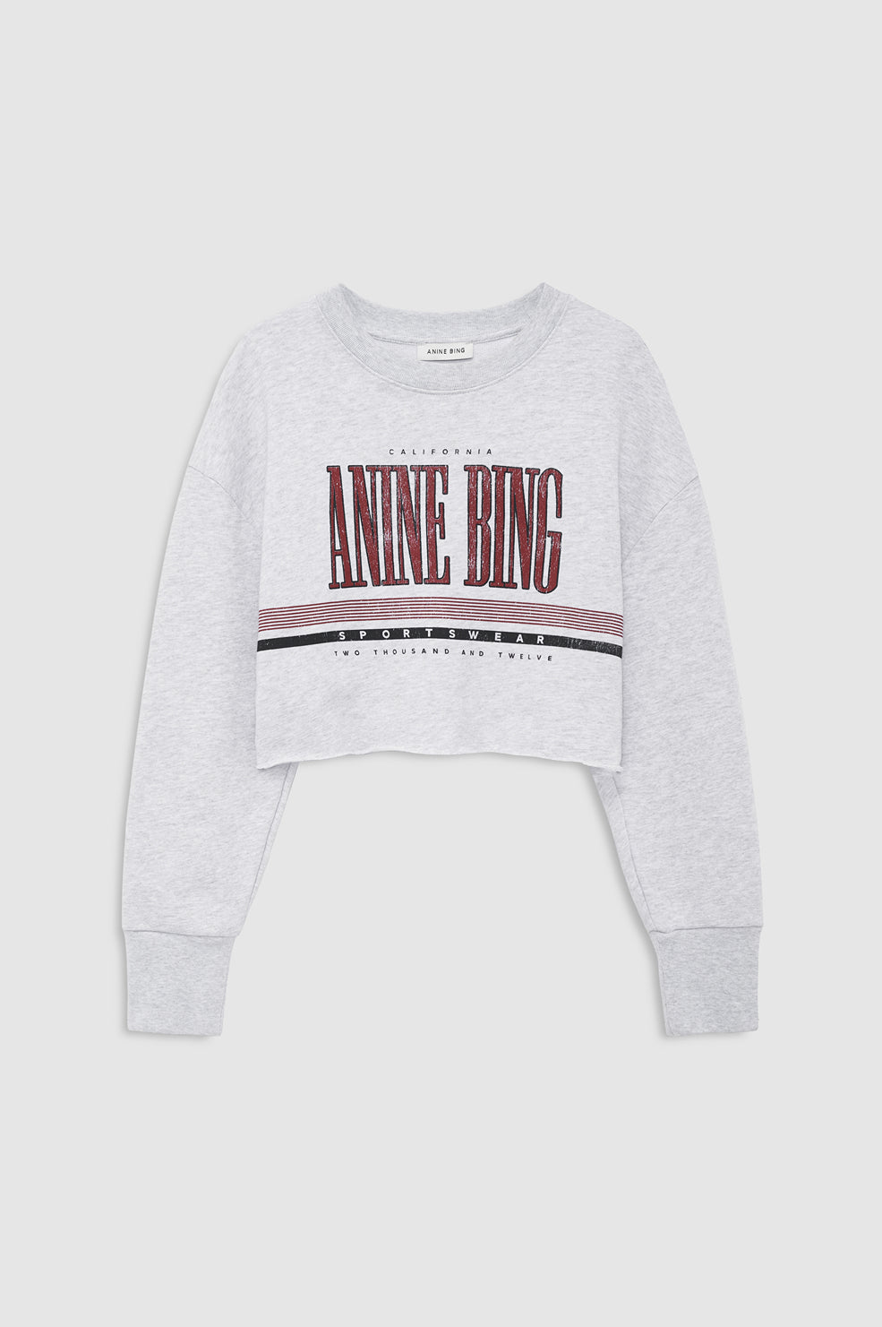Anine Bing | Sporty Cropped Sweatshirt - Heather Grey