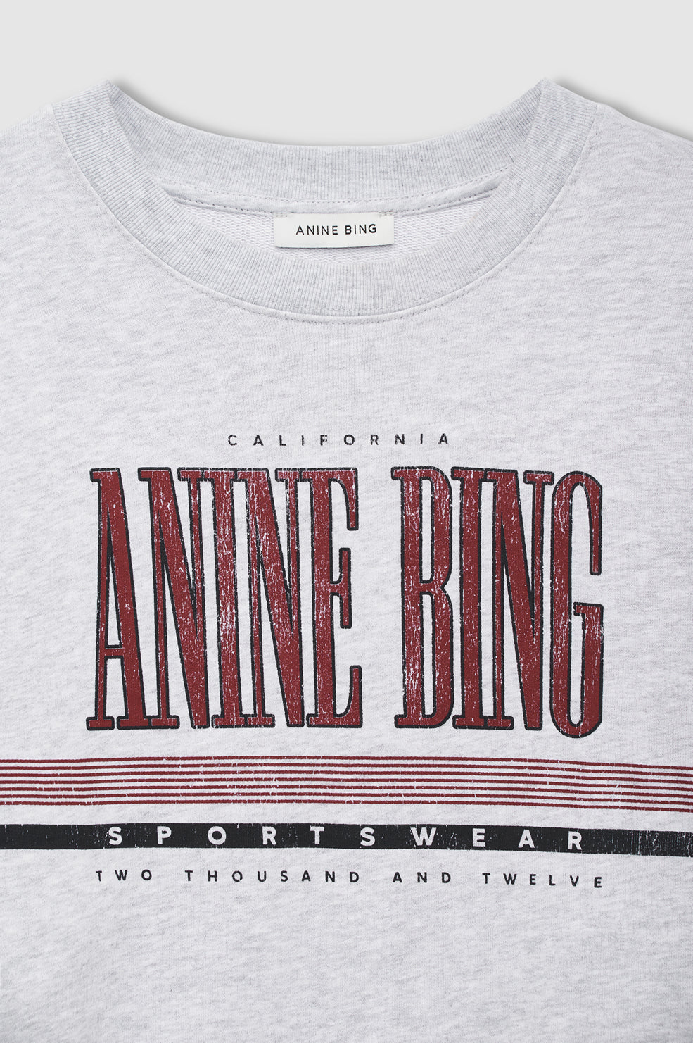 Anine Bing | Sporty Cropped Sweatshirt - Heather Grey