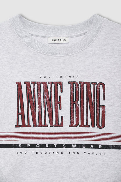 Anine Bing | Sporty Cropped Sweatshirt - Heather Grey