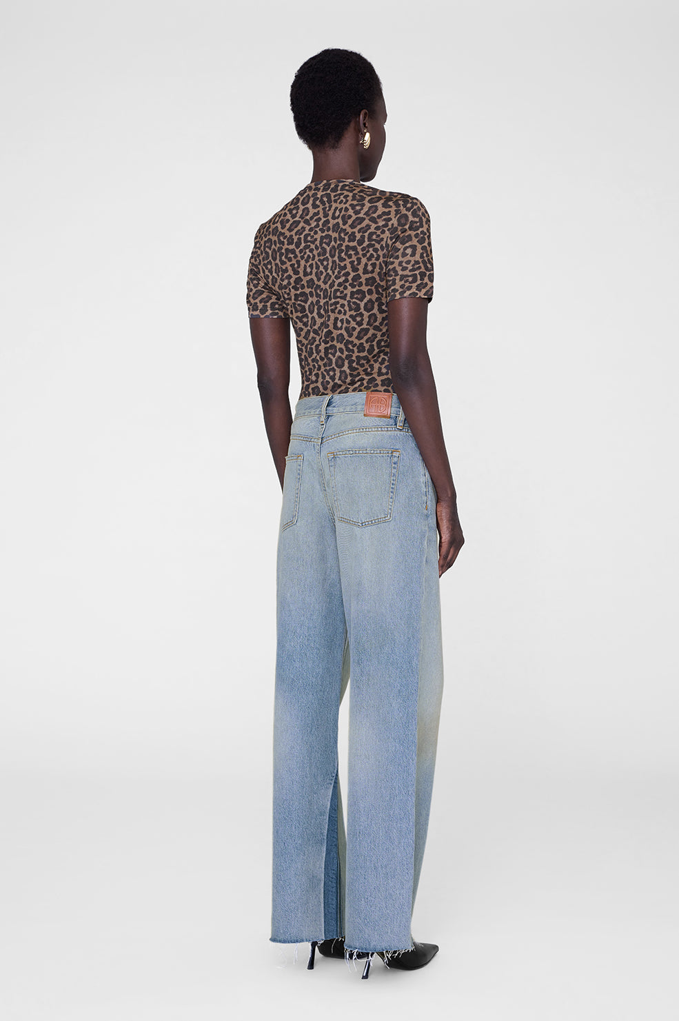 Anine Bing | Sylvie Tee - Black & Brown Leopard