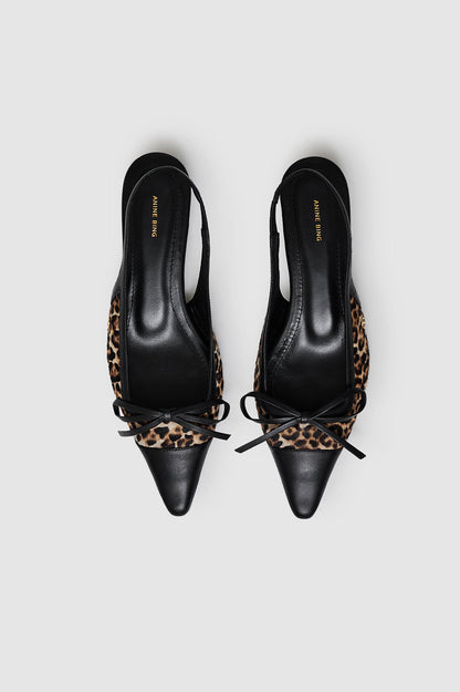 Anine Bing | Zoey Sling Back Heels - Leopard