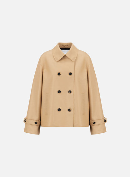 Harris Wharf London | Oversized Short Trench - Beige