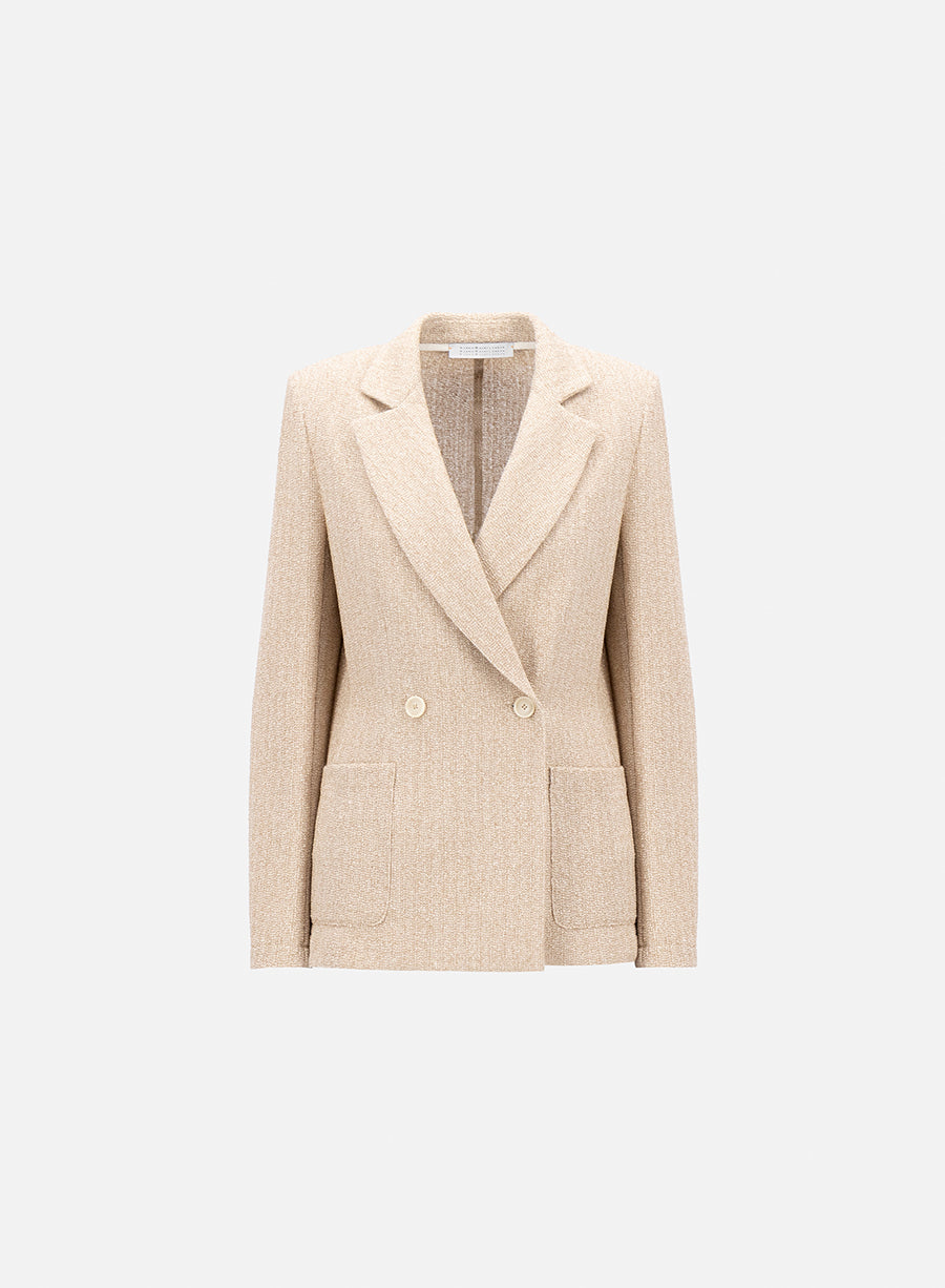 Harris Wharf London | Blazer With Shoulder Pads - White & Beige
