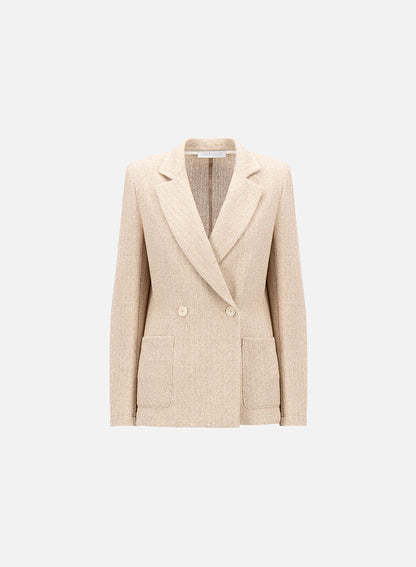 Harris Wharf London | Blazer With Shoulder Pads - White & Beige