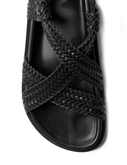 La Tribe | Amara Braided Sandal - Black