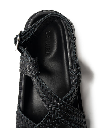 La Tribe | Amara Braided Sandal - Black